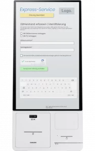 Ein Kiosksystem mit integriertem Service und mit digitaler Tastatur zur Eingabe von Informationen